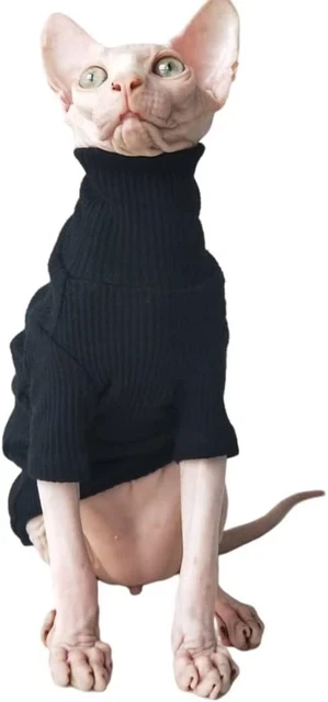 Sphynx Maglione a collo di tartaruga vestiti per gatti senza pelo - gatti e cani di piccola taglia da indossare morbido per