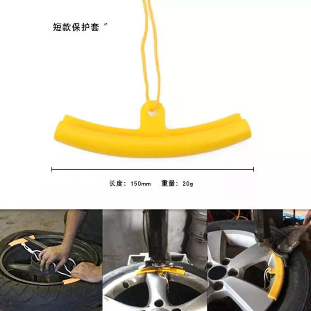 2x Motorcycle Tyre Tire Wheel Rim Edge Protector Anti-damage 15cm Yellow Rubber