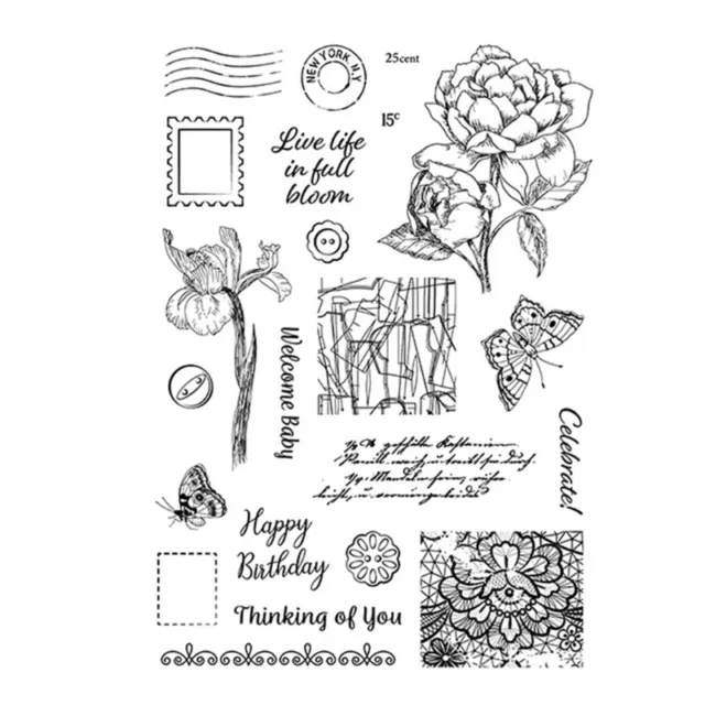 Transparent Silicone Stamps Sentiment Words Clear Stamp for DIY Seal Card Making