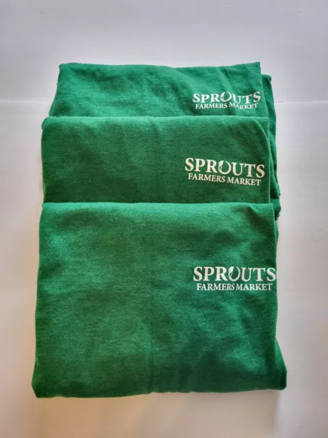 LOT of 3 - SPROUTS Farmers Market Sz XL T-Shirt Employee Uniform Avo Fruit Grows