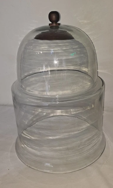 Heavy Nice Glass Bell Jar Plant Cloche Dome Cake 17.25 Tall!