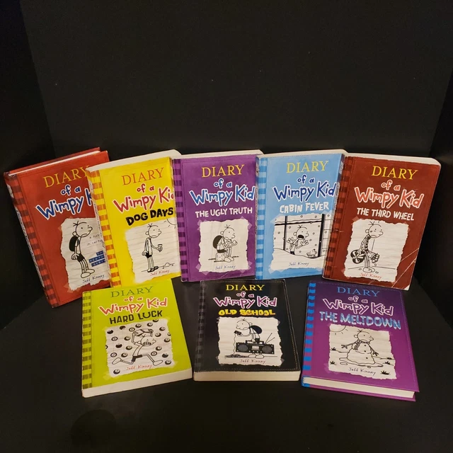 LOT 9 DIARY of a Wimpy Kid Series Books by Jeff Kinney Book 1, 2, 4-8 ...