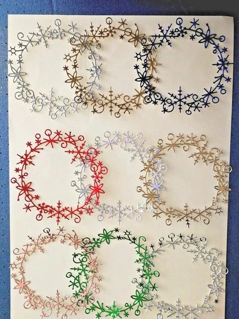 9 schöne komplizierte Weihnachtskränze Stanzschnitte/Kartentopper