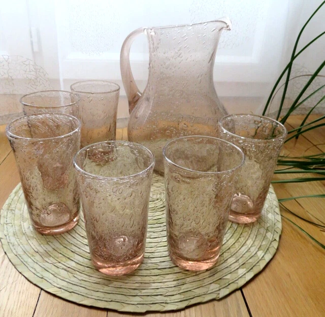 SERVICE À ORANGEADE en verre ambré Vintage 8 Personnes EUR 45,00