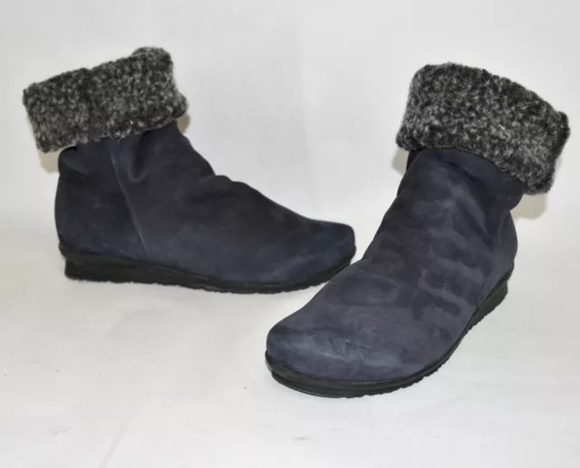 $450 ARCHE Barosa Faux Shearling Cuffed Bootie WATER RESIST GREY 37 6 (1)(M27)