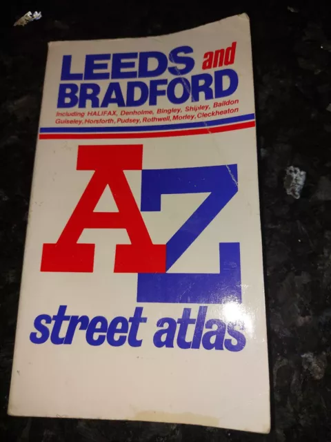 Vintage Leeds Bradford Street/Road Map/Atlas Geographer A-Z Map Company '88 Book