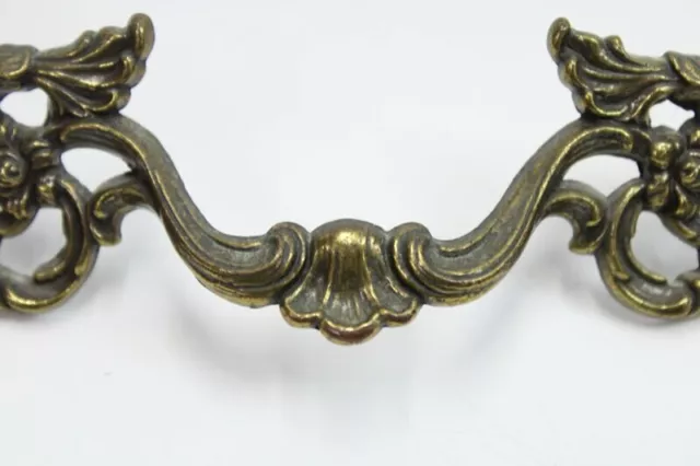 Large Ornate Drawer Pulls French Provincial handles Keller Brass Co Vtg 3