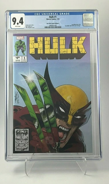 HULK #1 Mike Mayhew cover art & McFarlane Homage VIRGIN CGC 9.4  SHIPS SAME DAY