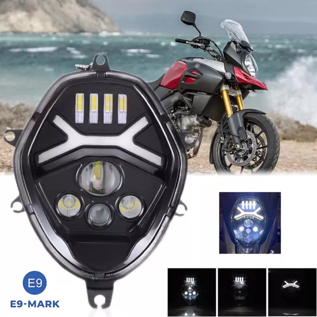 E9 Zertifiziert LED-Scheinwerfer DRL für Suzuki V-STROM 650 /1000 Plug and Play