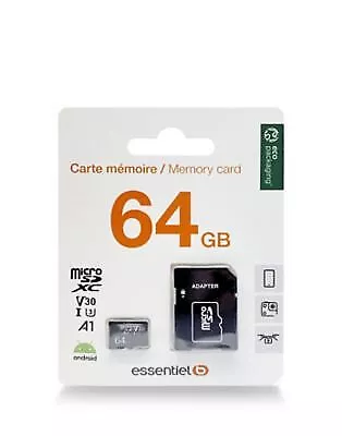 Carte Mémoire Micro sd 32/64/128/ Go 100 ℅ Réel Capacité Et Class 10  +Adaptateur