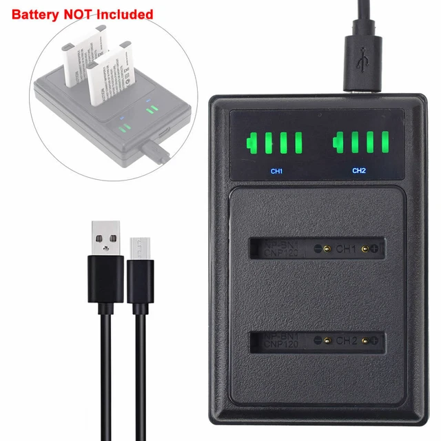 Caricabatterie USB Per Sony Cyber-Shot DSC-P3, P5, P7, P8 - Stazione Di Ricarica Con LED