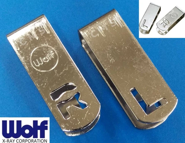 Wolf X-Ray Metal Marker Clip Slip-On L & R / Left & Right Xray Cassette Anatomic