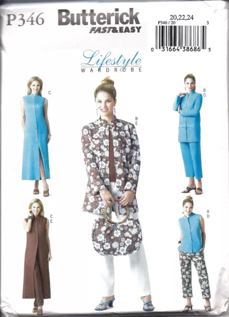 P346 UNCUT Vintage Butterick SEWING Pattern Misses Top Jacket Dress Pants EASY