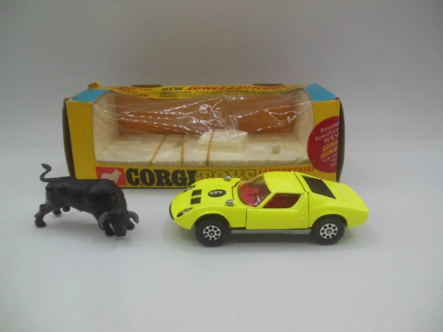 CORGI TOYS 342 Whizzwheels Lamborghini P400 GT Miura Fighting