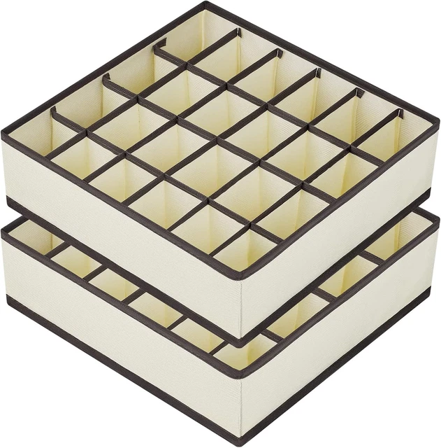 Organizer Cassetti Pieghevole 5 Pezzi - Per Biancheria, Calze | Portaoggetti In Nylon A Quadri