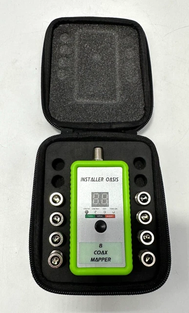 Installer Oasis IOMAP-8 Digital 8-Way Coax Cable Mapper, green