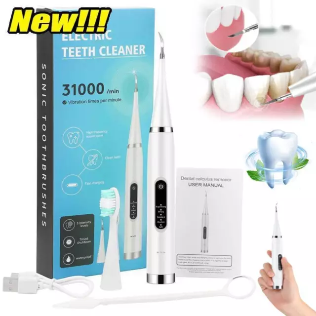Ultrasonic Electric Tooth Cleaner Dental Scaler Stain Remover Teeth Cleaning Kit