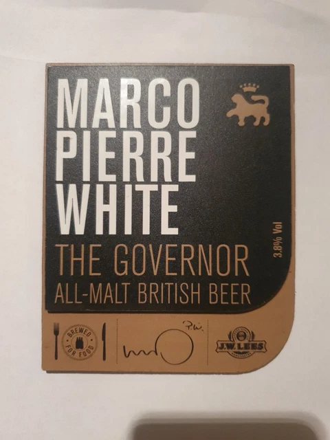 JW Lees Brewery Marco Pierre White The Governor Bitter Beer Real Ale Pump Clip.