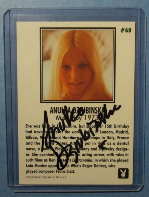Playboy Anulka Dziubinska Signed AUTOGRAPH Card