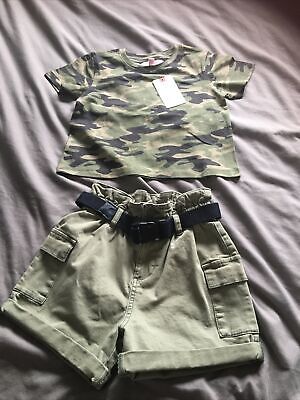 girls shorts and tshirt new age 7-8