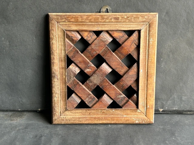 Tenture Murale En Bois Ancien – Motif Printemps, Papillons, Fleurs – Fait Main