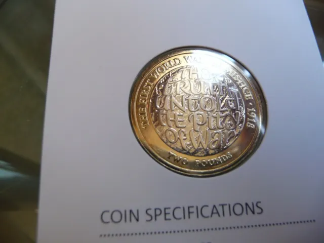 2018 £2 Pound BU Coin Armistice First World War Royal Mint Brilliant Uncirculate