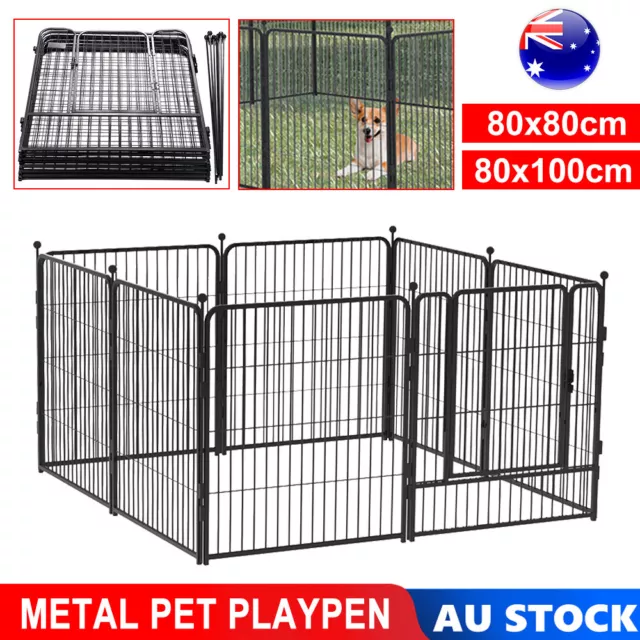 8 Panel Pet Playpen Dog Cage Enclosure Cat Puppy Exercise Metal Fence In/Outdoor