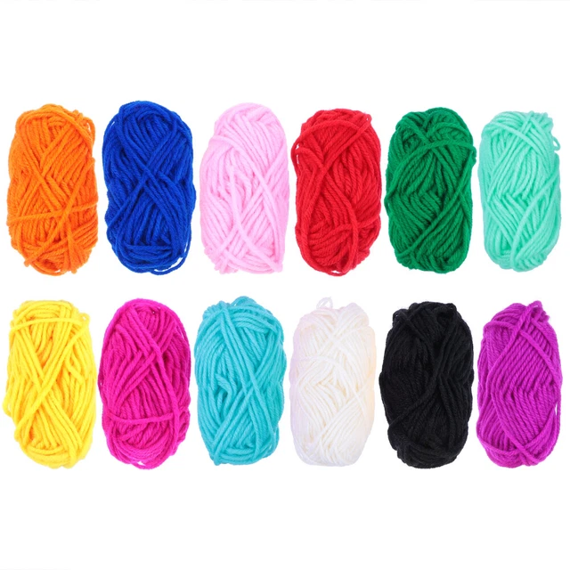 12 Rolls Acrylic Knitting Thread Baby Craft Crochet Cotton Yarn
