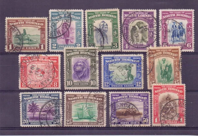 NORTH BORNEO 1939 SET TO $1 ( 13 ) USED CAT c£100