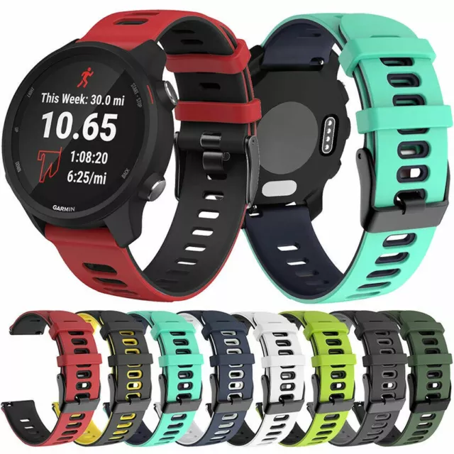Cinghia sportiva in silicone 20/22 mm per Garmin Forerunner 265 255 245 55 Vivoactive 3 4