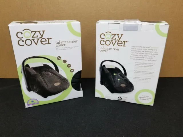 Cozy Cover Infant Carrier Cover - Secure Baby Car Seat Cover - Quilted Black