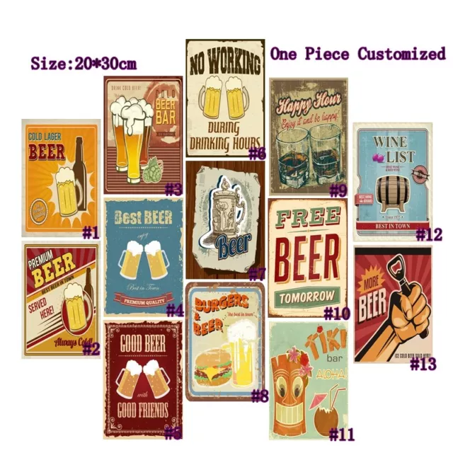 Retro Metal Tin Signs Cold Beer Bar Vintage Plate Pub Bar Art Wall Decor Poster