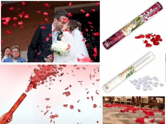 CANNONE SPARA CORIANDOLI PETALI ROSSI MATRIMONIO Tubo Wedding SAN VALENTINO