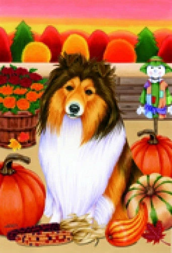 Autumn (TP) Garden Flag - Shetland Sheepdog Sheltie 67014