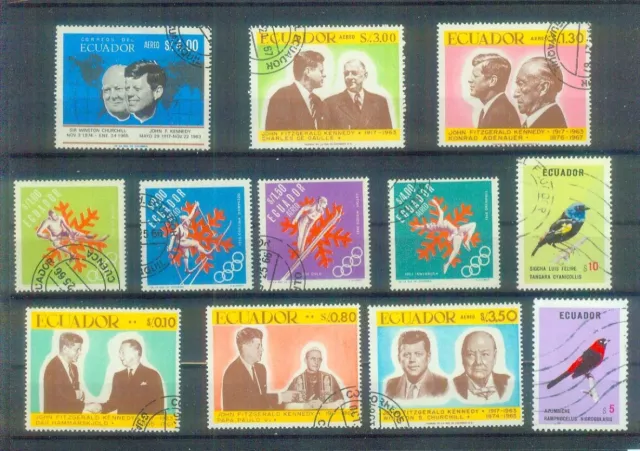 Lot Briefmarken aus Ecuador, gestempelt