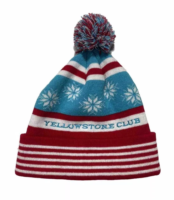 Yellowstone Club YC Unisex Beanie Hat Montana MT Blue Yellow Ski Snow NWOT RARE Yellowstone club yc ski - Gem main image 4