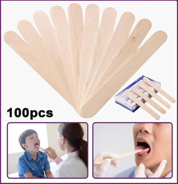 Waxing Spatula Wooden Stick Disposable Tongue Depressor Slim Wax Applicator AUS