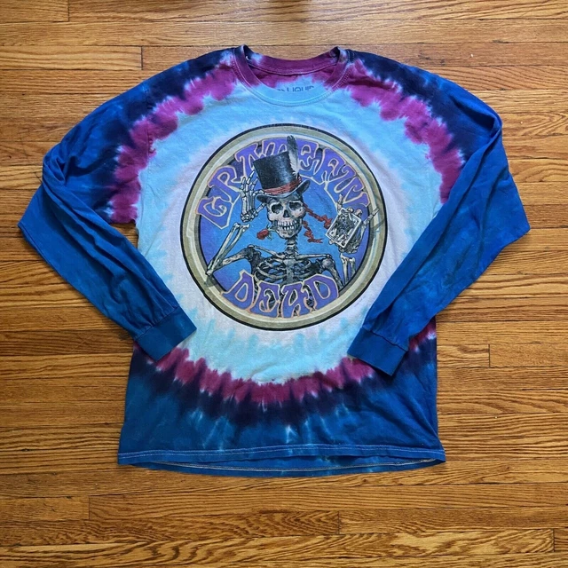 Grateful Dead Queen Of Spades Tie-Dye Long Sleeve T-Shirt – Liquid Blue, Sizes M-XXL - View #2
