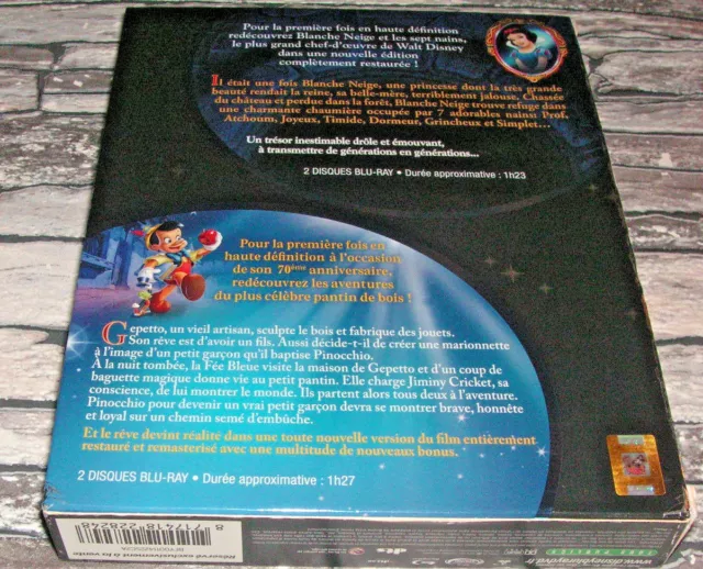 Blanche Neige Et Les Sept Nains + Pinocchio - Walt Disney /  Coffret 4 Blu Ray 2