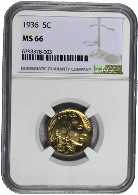 1936 NGC MS66 Buffalo Nickel