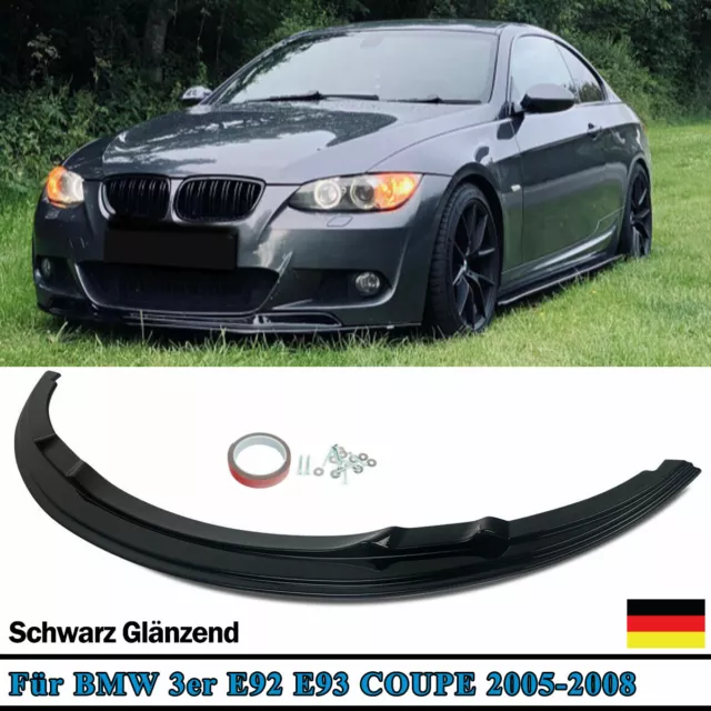 Schwarz Glänz Für BMW 3er E92 E93 Frontlippe Spoiler Frontspoiler Pre-LCI 06-09