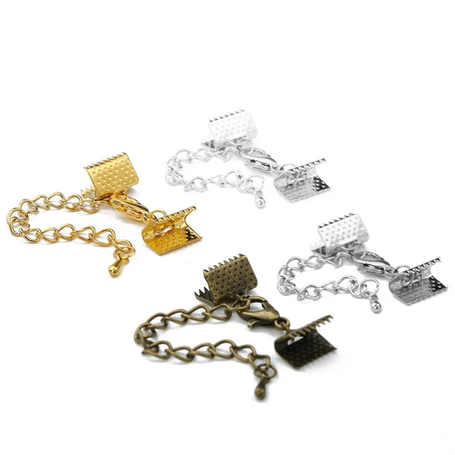 10 piezas Cierre final para fabricación de joyas Cintas Conector de choque