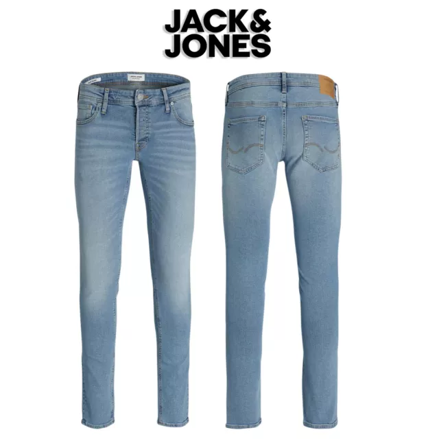 Jack & Jones Mens Denim Jeans Skinny Fit Stretchable Blue Pants