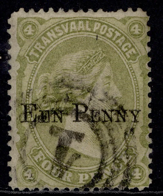 SOUTH AFRICA - Transvaal QV SG170, 1d on 4d sage-green, FINE USED.