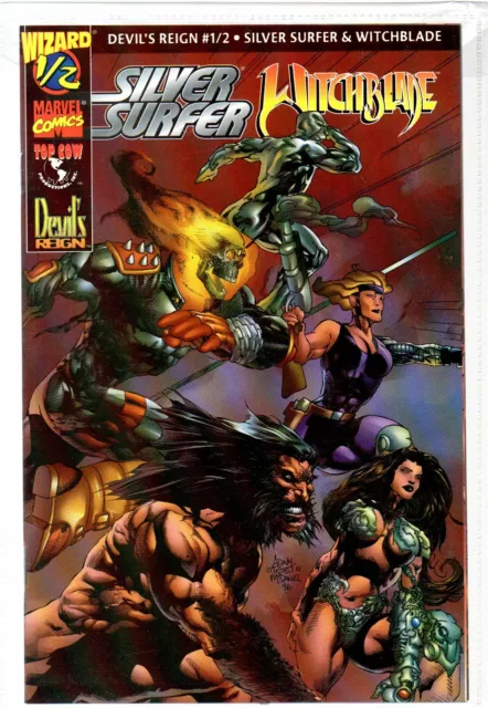 Devil's Reign 1/2  Silver Surfer & Witchblade  Wizard edition with COA   1997