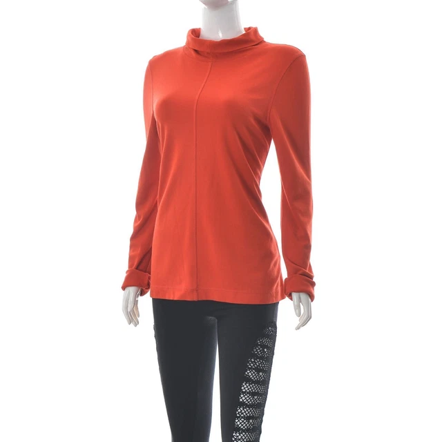 COS FEMMES Haut Col Roulé Manches Longues Pull Sweat L/S Orange Taille EUR-M