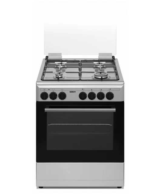 Sekom SCFS66E6VTLX Cuisine 60 CM 4 Feux Four Électrique Multifonctions Inox