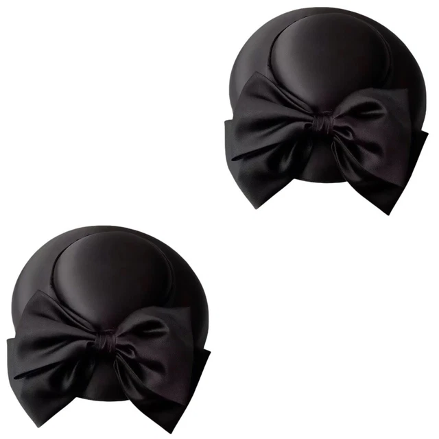2x Wedding Bowler Hat Tea Party Hat Bow Fascinator Hat