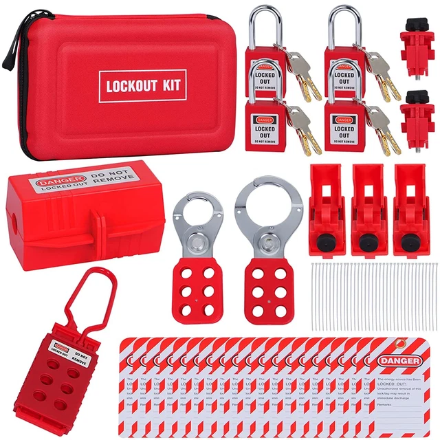 REALPLUS LOCKOUT TAGOUT Kit - Red Safety Padlocks Circuit Breaker ...