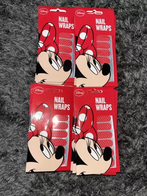 Job Lot Disney Minnie Mouse False Nail Wraps - Bundle Of 40 Packs